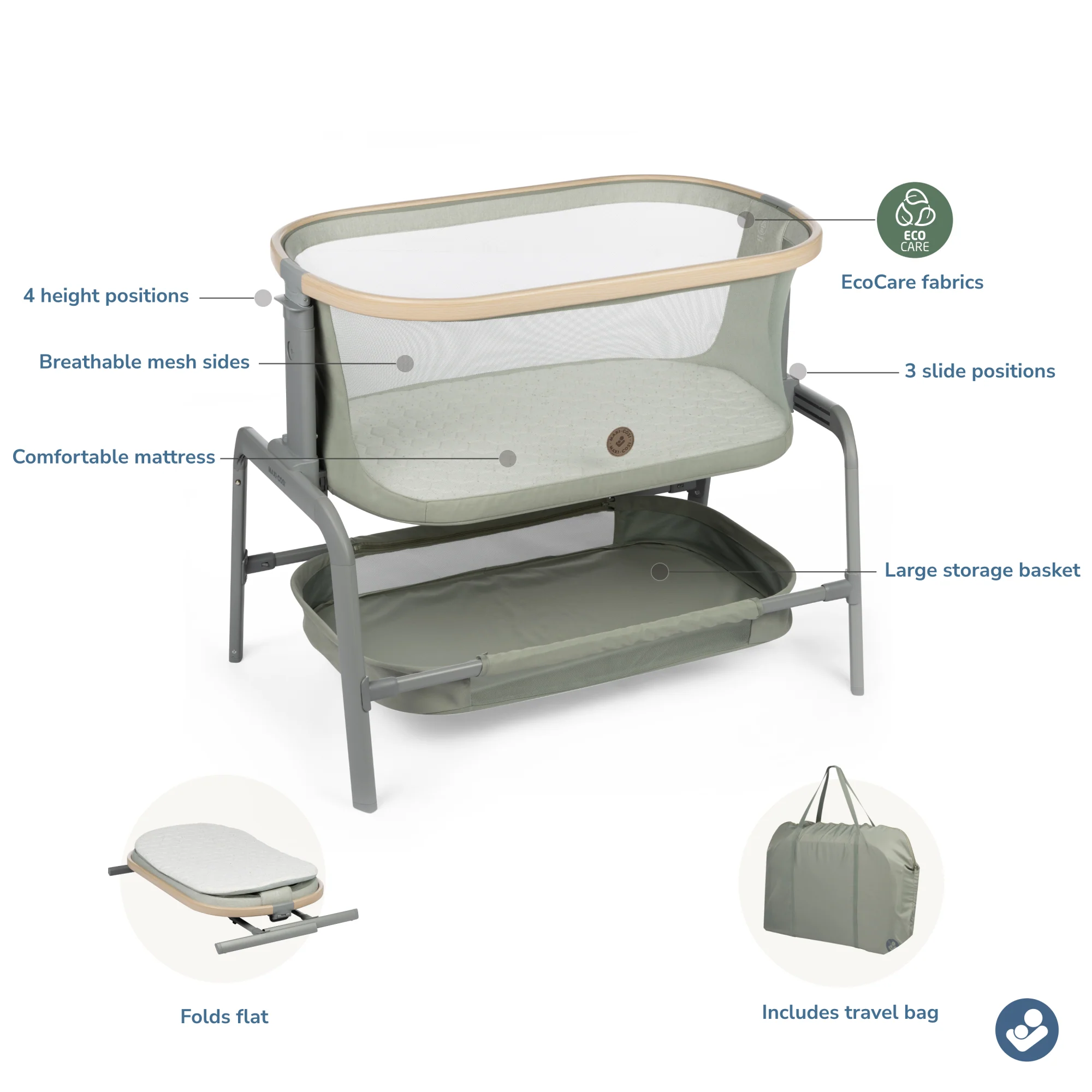 Iora Bedside Bassinet - Image 3