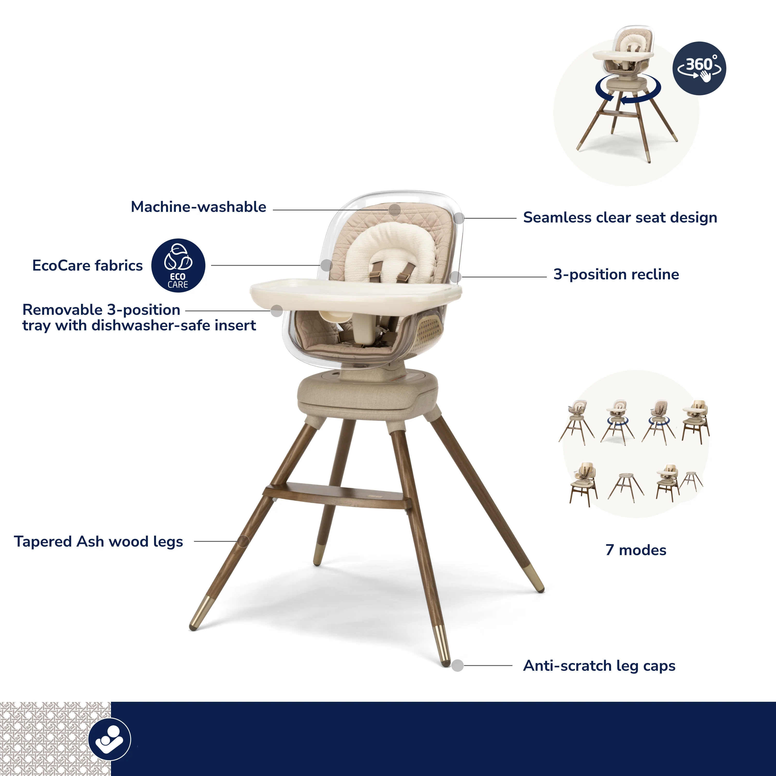 Kiskadee 360° Rotating High Chair - Image 3