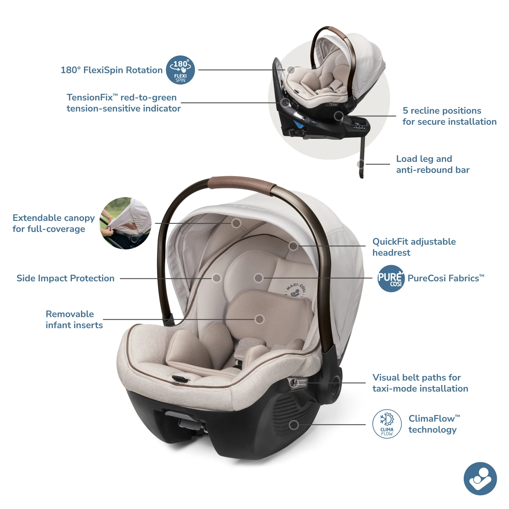 Peri™ 180° Rotating Infant Car Seat - Image 3