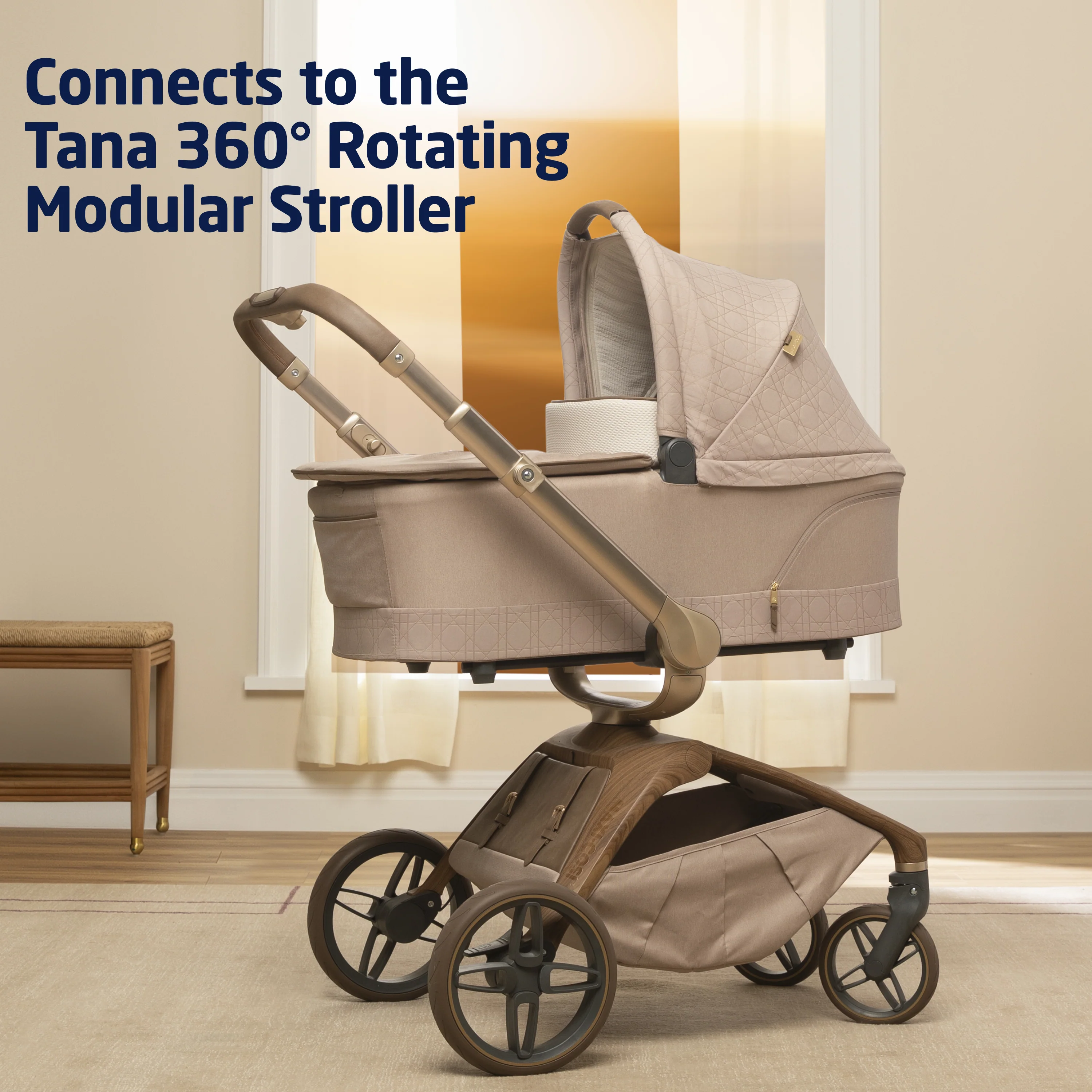 Tana 360° Rotating Modular Stroller with Carriage Accessory in Natural Heritage - Image 13