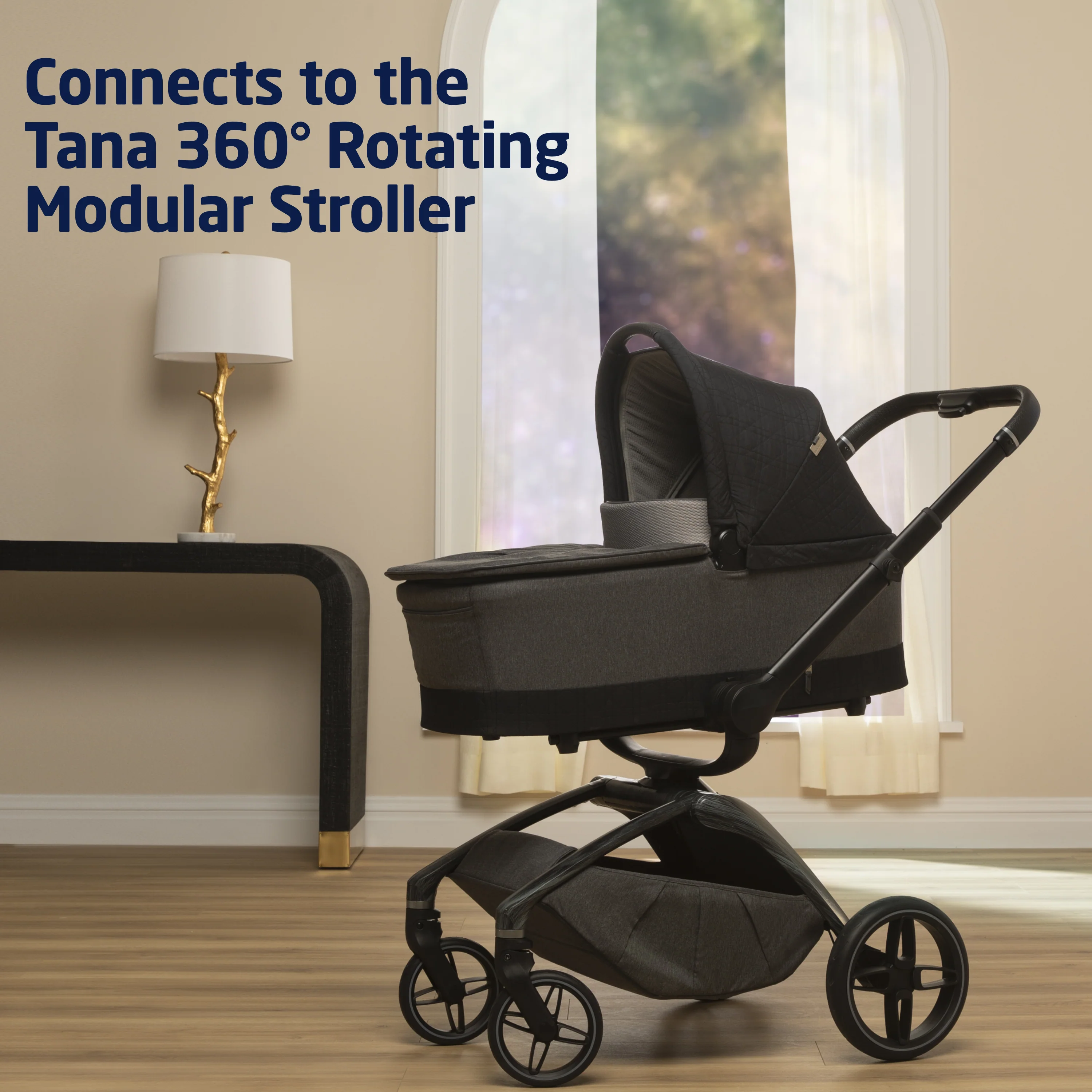 Tana 360° Rotating Modular Stroller with Carriage Accessory in Onyx Heritage - Image 13