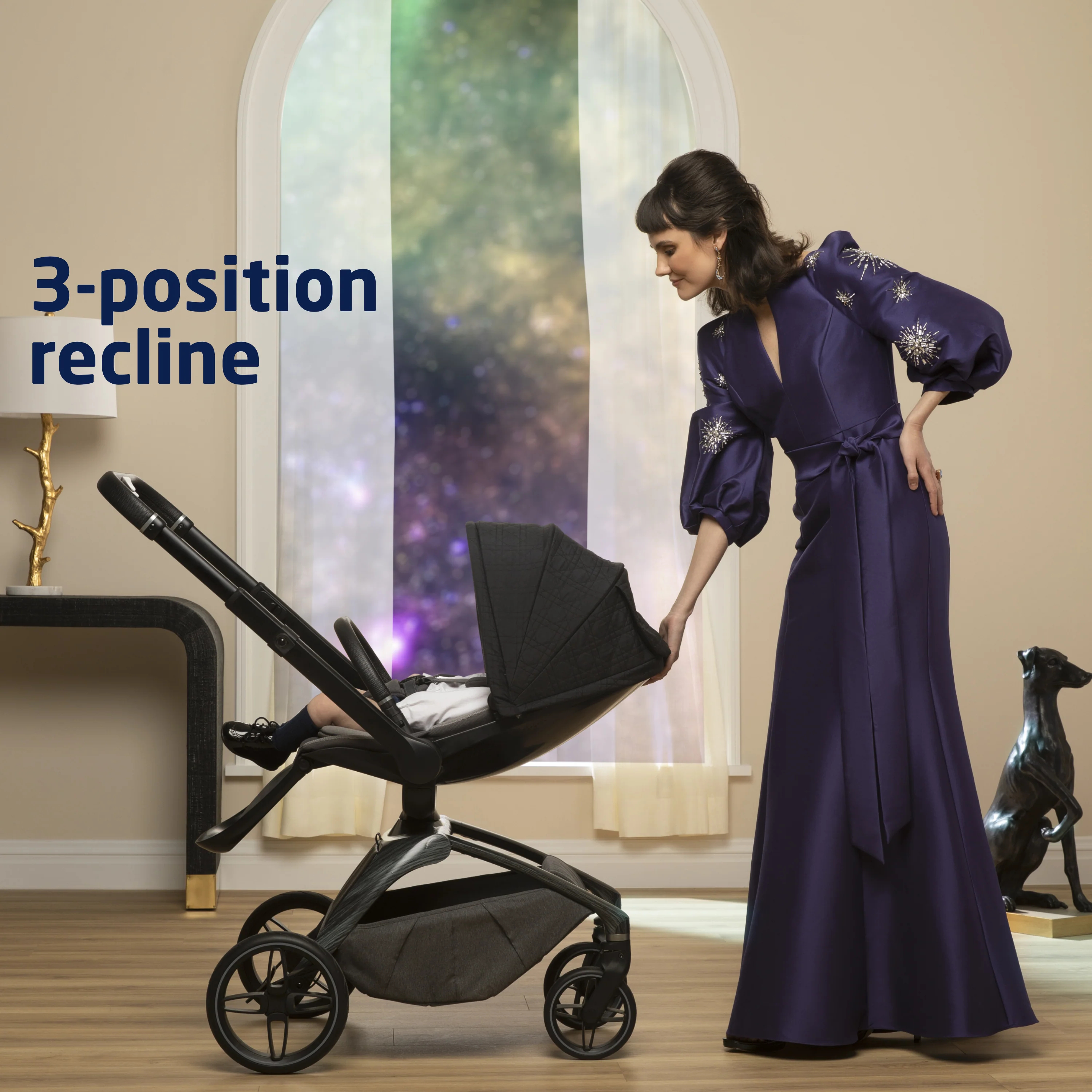 Tana 360° Rotating Modular Stroller with Carriage Accessory in Onyx Heritage - Image 12
