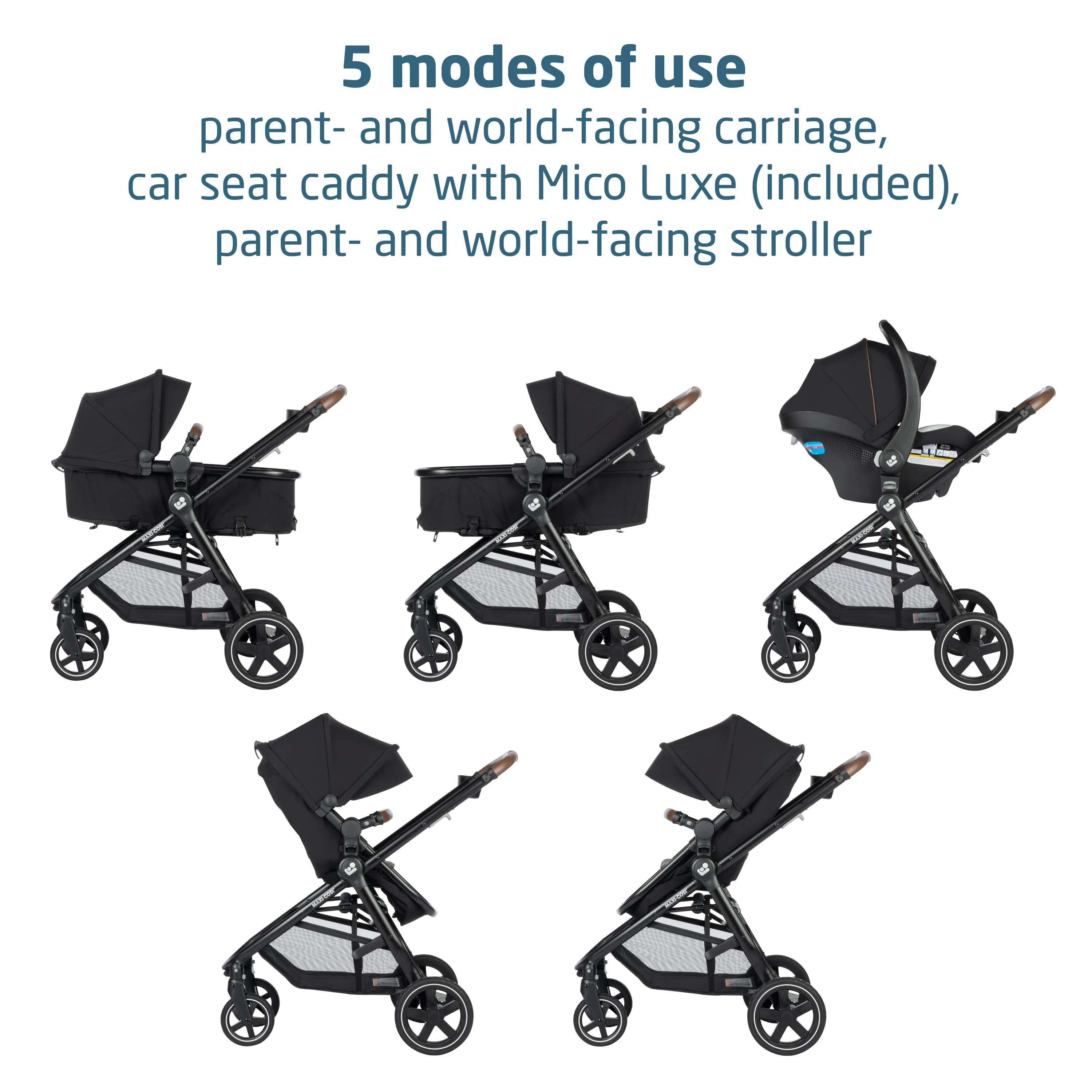 Zelia™² Luxe 5-in-1 Modular Travel System, Baby Stroller and Car Seat Combo - Image 5